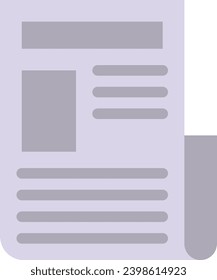 Icono de línea de vector único de periódico 