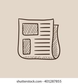 Newspaper sketch icon.