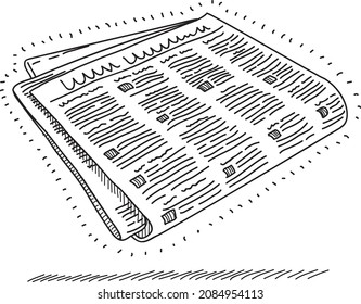  Newspaper - sketchy hand-drawn vector illustration. 