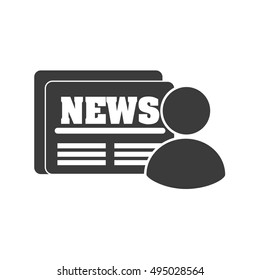 newspaper with social media icon vector illustration design