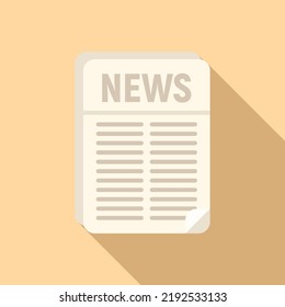 Icono de historia del periódico vector plano. página Web. Medios de comunicación de artículos