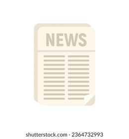 Newspaper story icon flat vector. Web page. Article media isolated