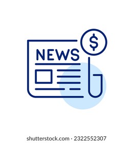 Newspaper subscription. Pixel perfect, editable stroke