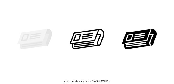 Newspaper Support icon. Service flat, silhouette, line vector illustration on white background