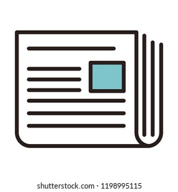 Newspaper symbol isolated