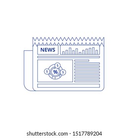 Newspaper symbol vector sign isolated on white background. Concept of line icon