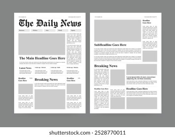 newspaper template and the daily newspaper layout design