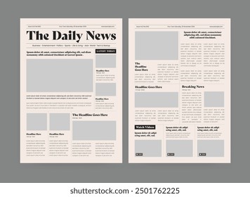 Newspaper Template And The Daily News Layout Design