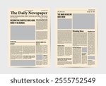 newspaper template old style. the daily newspaper vintage design template