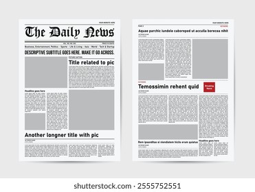 newspaper template old style. the daily newspaper vintage design template
