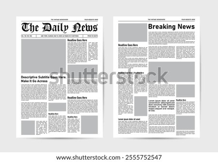 newspaper template old style. the daily newspaper vintage design template