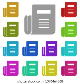 Newspaper, text multi color icon. Simple thin line, outline vector of Text editor icons for UI and UX, website or mobile application
