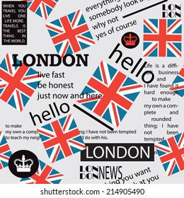  newspaper texture english pattern with crown
