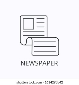 Newspaper thin line icon and concept. Vector outline illustration