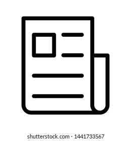 newspaper thin line vector icon