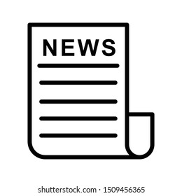 newspaper thin line vector icon