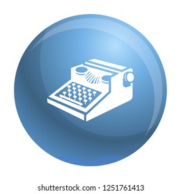 Newspaper typewriter icon. Simple illustration of newspaper typewriter vector icon for web design isolated on white background