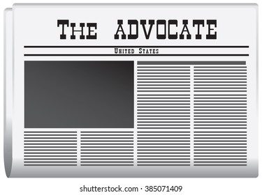 Newspaper in the US The Advocate. Vector illustration.