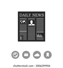 Newspaper vector black simple icon