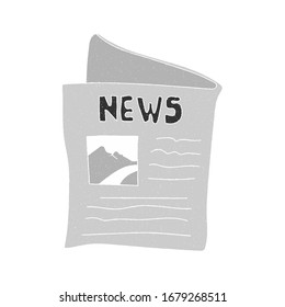 newspaper vector design. digital hand drawn style. grain texture