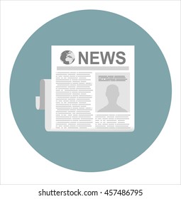 Periódico. Icono vectorial plano de las noticias.
