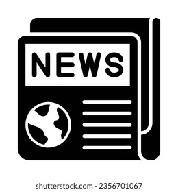 Newspaper Vector Glyph Icon For Personal And Commercial Use.
