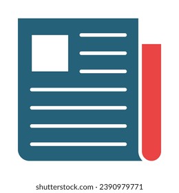 Newspaper Vector Glyph Two Color Icon For Personal And Commercial Use.
