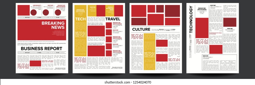 Newspaper Vector Headlines Text Articles Images Stock Vector (Royalty ...