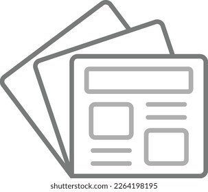 Icono vectorial del periódico. Se puede usar para imprimir, móviles y aplicaciones web.