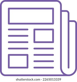 Icono vectorial del periódico. Se puede usar para imprimir, móviles y aplicaciones web.