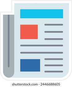 Newspaper vector icon. Can be used for printing, mobile and web applications.