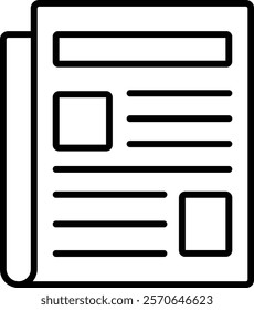 Newspaper vector icon. Can be used for printing, mobile and web applications.