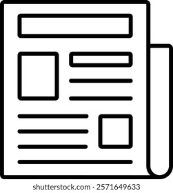 Newspaper vector icon. Can be used for printing, mobile and web applications.