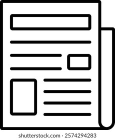 Newspaper vector icon. Can be used for printing, mobile and web applications.