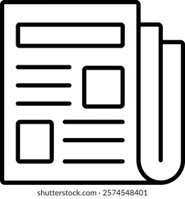 Newspaper vector icon. Can be used for printing, mobile and web applications.