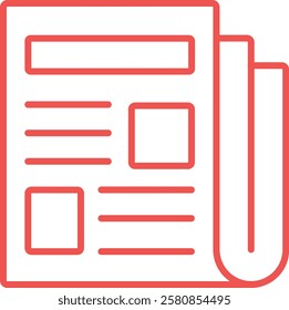 Newspaper vector icon. Can be used for printing, mobile and web applications.