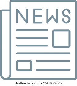 Newspaper vector icon. Can be used for printing, mobile and web applications.