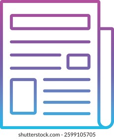 Newspaper vector icon. Can be used for printing, mobile and web applications.
