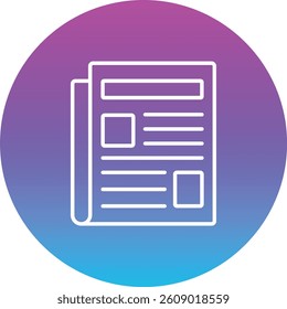 Newspaper vector icon. Can be used for printing, mobile and web applications.