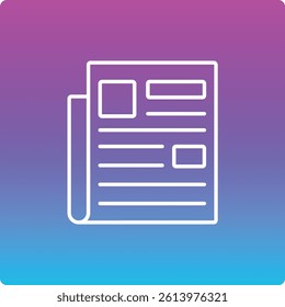 Newspaper vector icon. Can be used for printing, mobile and web applications.