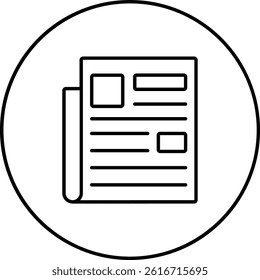 Newspaper vector icon. Can be used for printing, mobile and web applications.