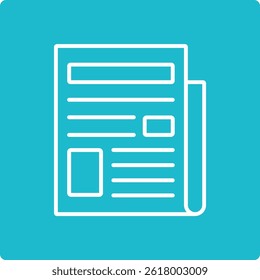 Ícone de vetor de jornal. Pode ser usado para impressão, aplicativos móveis e da Web.