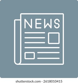 Ícone de vetor de jornal. Pode ser usado para impressão, aplicativos móveis e da Web.