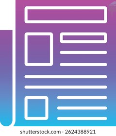Newspaper vector icon. Can be used for printing, mobile and web applications.