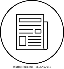 Newspaper vector icon. Can be used for printing, mobile and web applications.