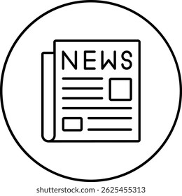 Ícone de vetor de jornal. Pode ser usado para impressão, aplicativos móveis e da Web.