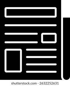 Icono de Vector de periódico. Se puede utilizar para aplicaciones de impresión, móviles y de Web.