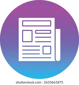Newspaper vector icon. Can be used for printing, mobile and web applications.