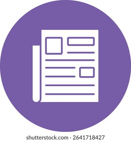 Newspaper vector icon. Can be used for printing, mobile and web applications.