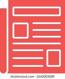 Newspaper vector icon. Can be used for printing, mobile and web applications.